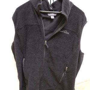 Eddie Bauer black fleece vest.